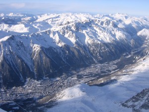 Chamonix valley from the Aiguille de Midi