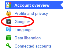 Now on the left side of the screen click on Google+