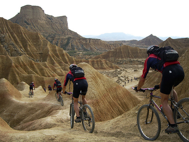 mountain biking uphill