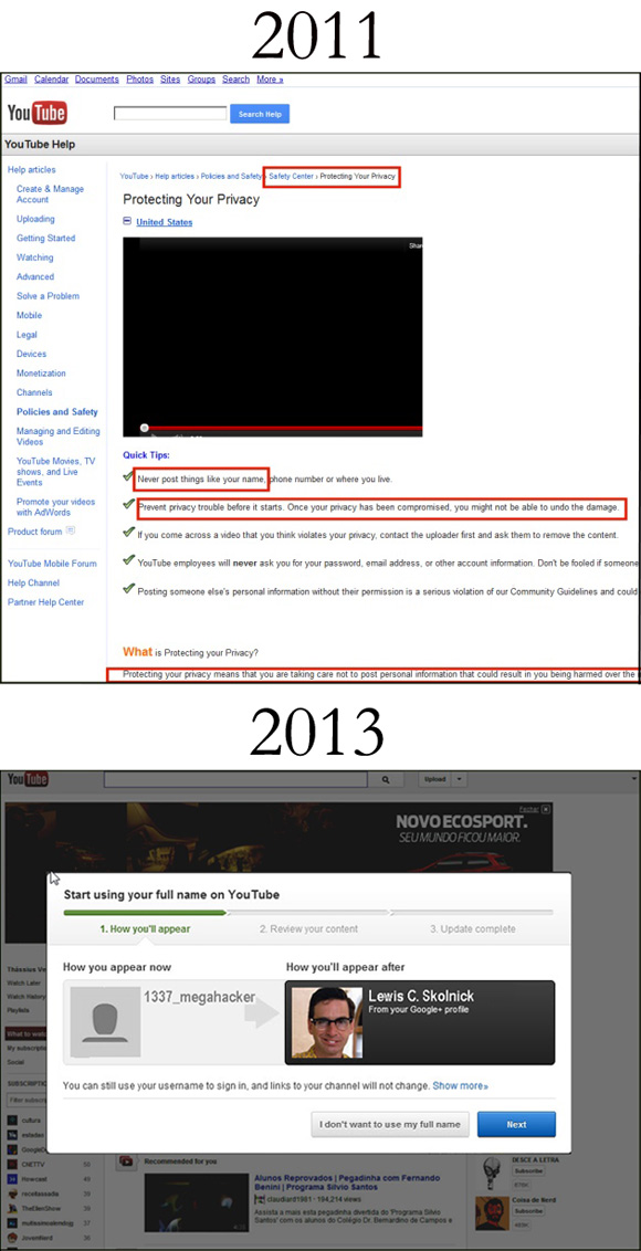youtube 2011 vs 2013