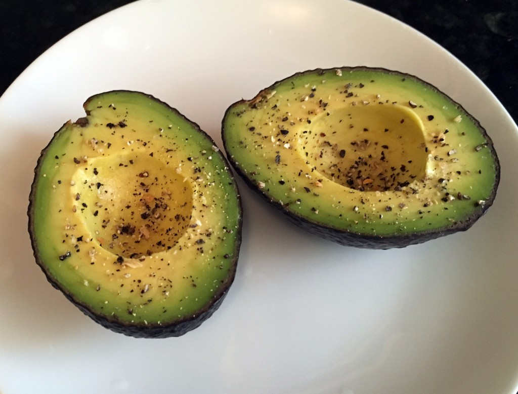 plain avocado with salt and pepper